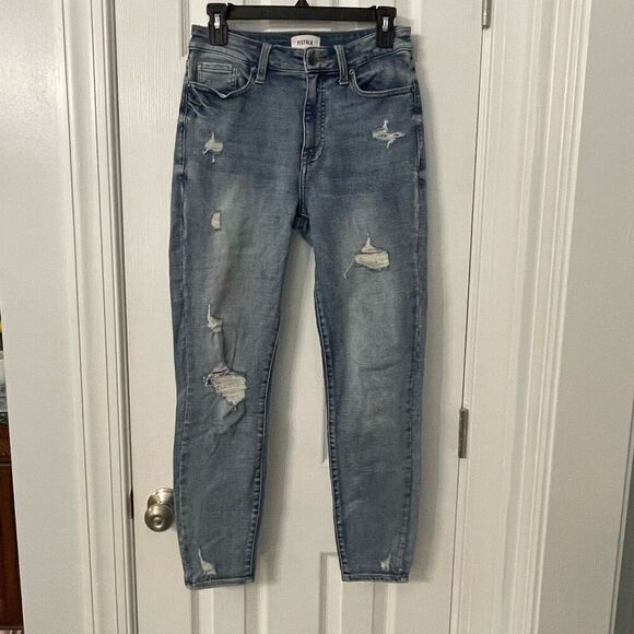 Pistola Distressed Skinny Jeans Med-High Rise Light Wash Women’s Size 28 - Picture 1 of 8